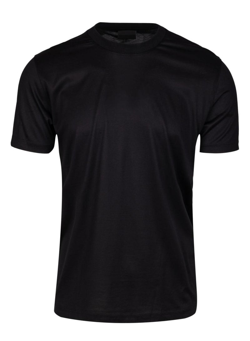 Share the Love Plain Black Round Neck Large T-Shirt for Men, 100% Cotton Crew Neck Tee, Soft Breathable Casual Basic T Shirt, Regular Fit Everyday Wear, Size 42 - Image 1