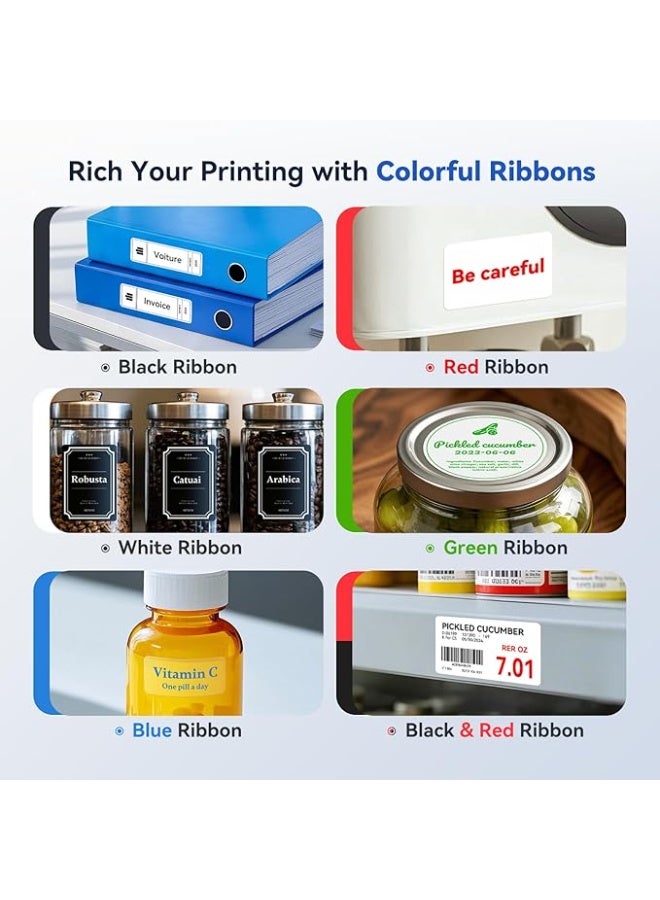 NIIMBOT Labeling Ribbon, Replacement Refill Tapes, Only Compatible for M2 Thermal Transfer Label Printer, Clear Printing Long Storage Time, Up to 24 Meters, Blue - Image 4