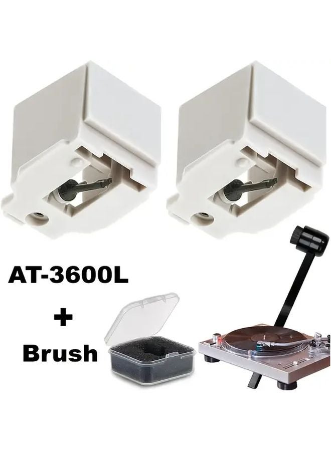 ATN3600L Stylus Needle 2 Pack For AT LP60X AT3600L Diamond Tip Carbon Fiber Includes Brush Box - Image 2