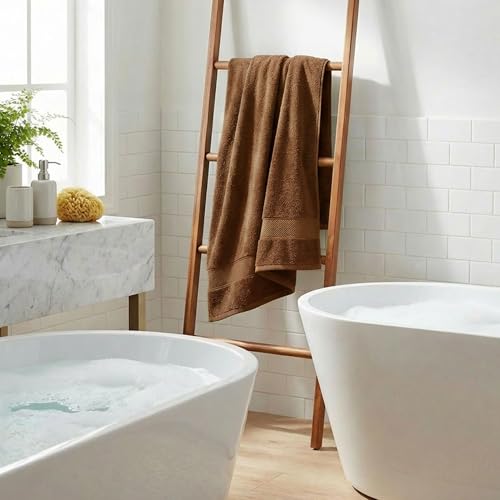 Trident 100% Cotton Towels for Bath | Towels for Bath Large Size | Trident Bath Towel - Soft & Absorbent | 450 GSM | 1 Piece Bath Towel for Men/Women | Urban Comfort | 70 cms x 140 cms - Coconut Shell - Image 2