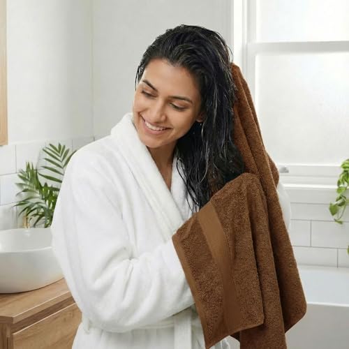 Trident 100% Cotton Towels for Bath | Towels for Bath Large Size | Trident Bath Towel - Soft & Absorbent | 450 GSM | 1 Piece Bath Towel for Men/Women | Urban Comfort | 70 cms x 140 cms - Coconut Shell - Image 3