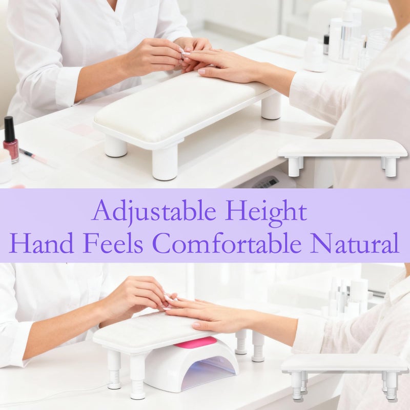 AONOLOVO Arm Rest for Nails Tech, Adjustable Height Nail Arm Rest Stand Manicure Hand Rest Armrest Anti-Slip - Image 3