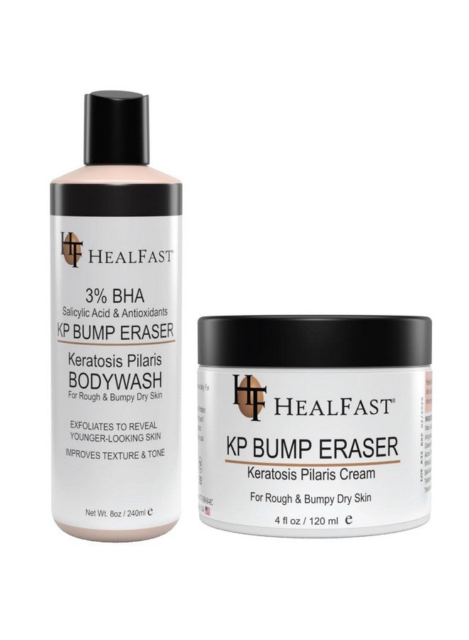 هيل فاست مجموعة كريم Healfast KP لإزالة البثور (4 أونصة) وغسول الجسم (8 أونصة) - لتنعيم وتقشير وتغذية البشرة الخشنة والمتشققة - لعلاج التقرن الشعري - لجميع أنواع البشرة - Image 1