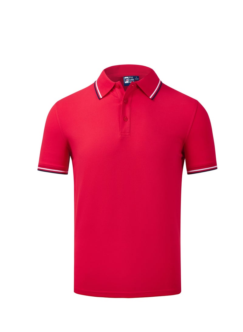 YEL PRO Men Quick Dry Breathable Elastic T-Shirt Red - Image 1