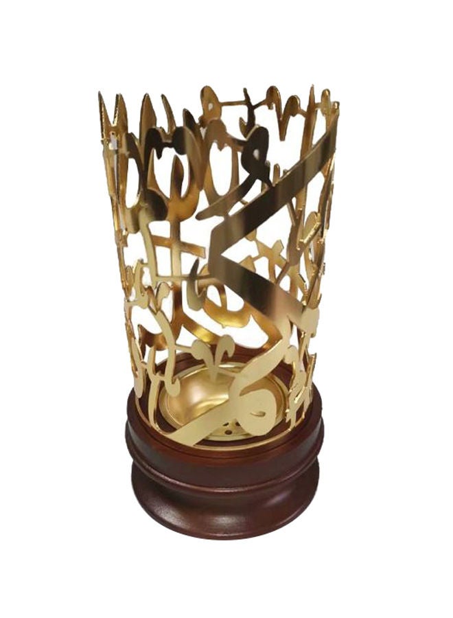 NIBEMINENT Letter Incense Burner Gold 9x9x16cm - Image 1