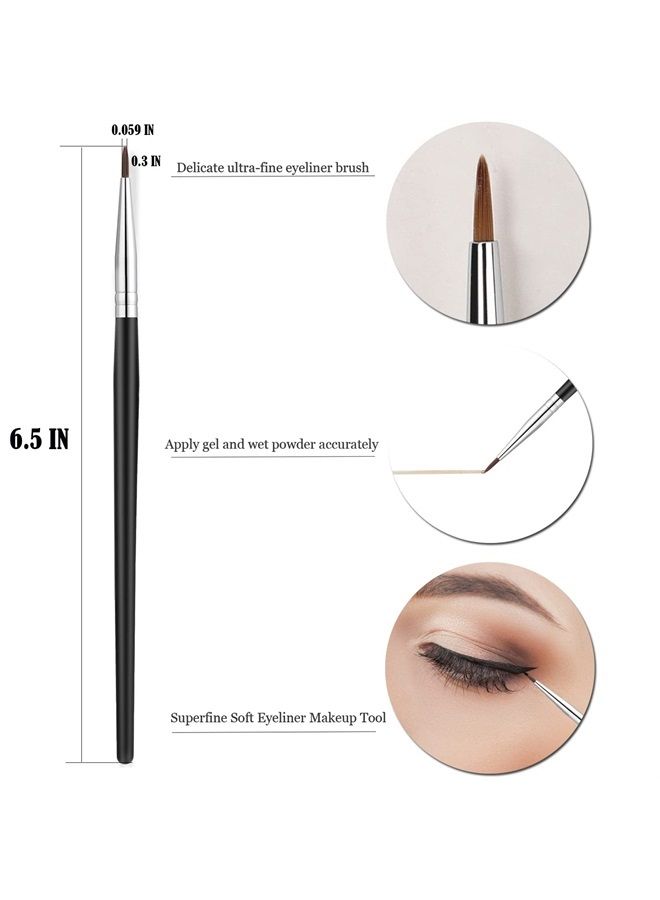 Fine Angled Eyeliner Brush, JASSINS Ultra thin Precision Eye Liner Makeup Brushes Set, Fine Point Eyeliner Brush, Synthetic Bristles Eye Makeup Tool (3 Pcs)
