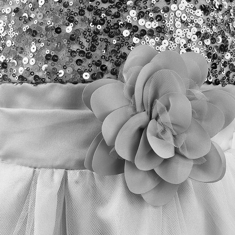 Acecharming Girls Dresses Sequin Tulle Flower Princess Dress for Pageant Birthday Party Wedding Bridesmaid for 3-12 Years - Image 4