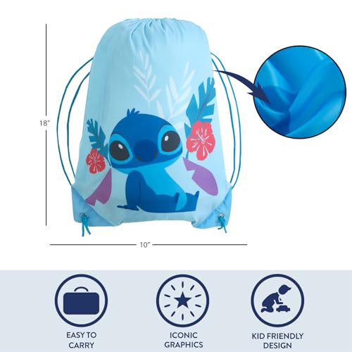 Idea Nuova Disney Stitch 2 Piece Slumber Set with Sling Bag and Sleeping Bag with Zip Around Closure, 54"x30" - Image 4