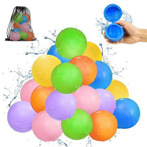 Smasiagon Reusable Water Balloons Kids Summer Outdoor Toys Quick Fill Self Sealing Water Bomb for Kids Adult Water Polo Fight GamesSummer Fun Party Water Balls with Storage Bag 18pack - Image 1