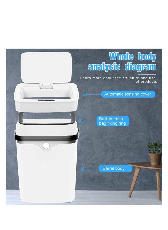 Bukela Smart Sensor Trash Can, Contact Sensor Bathroom Trash Can, Kitchen Trash Can With Lid, Electric Smart Trash Can, Charging Model  - Image 4