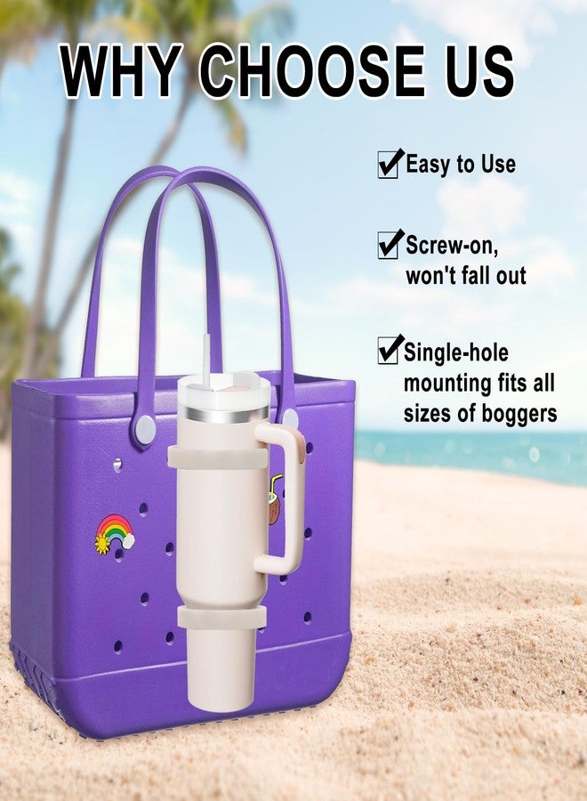 Bnapott 2 Pack Cup Holder for Bag, Adjustable Drink Holder Attachment for Stanley 40oz/30oz Tumbler, Compatible with Beach Totes - Image 2