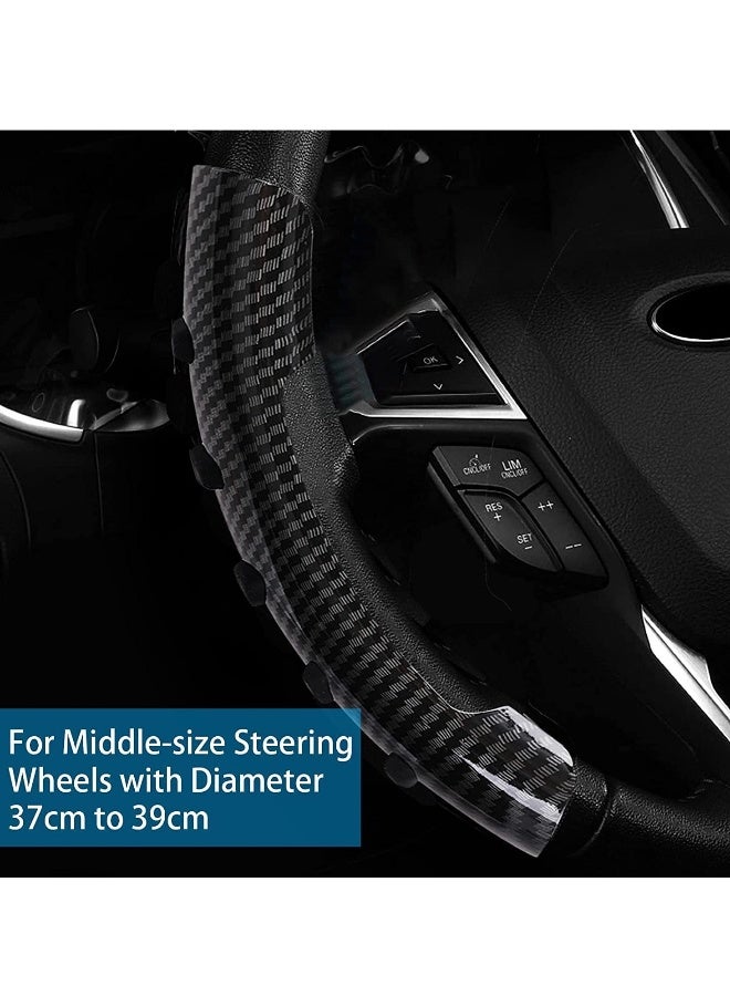 Generic Carbon Fiber Steering Wheel Cover Non Slip Steering Wheel Grips Booster Cover Trim Universal for Toyota Ford BMW Chevy Nissan Hyundai Honda Kia Auto Car Wheel Protector Accessory Women Men 15 Inch  - Image 3