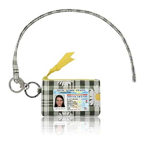 MNF Collections Lanyard with Wallet - Zip ID Case with Lanyard - ID Holder for Cash, Cards, Coin - Durable Card Holder Keychain with Zippers - Premium Quality Cotton - Freya Daisy - Image 1