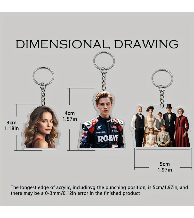 Custom 40pcs 3cm Acrylic Key Pendant Photo Keychain For Car Bag Backpack Lover Friend Star Cartoon Corporate Logo Anime Soccer Activities - Image 2
