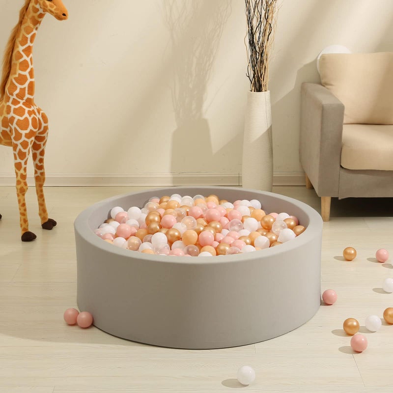 GOGOSO Ball Pits Balls Toddlers 50 100 200 500 Plastics Shape Ball Non-Phthalate Non-BPA Non-Toxic 2.2-Inch Crush Proof Play Balls, Beige+Pink+Pearl Brown+White+Clear, 100 Balls - Image 5