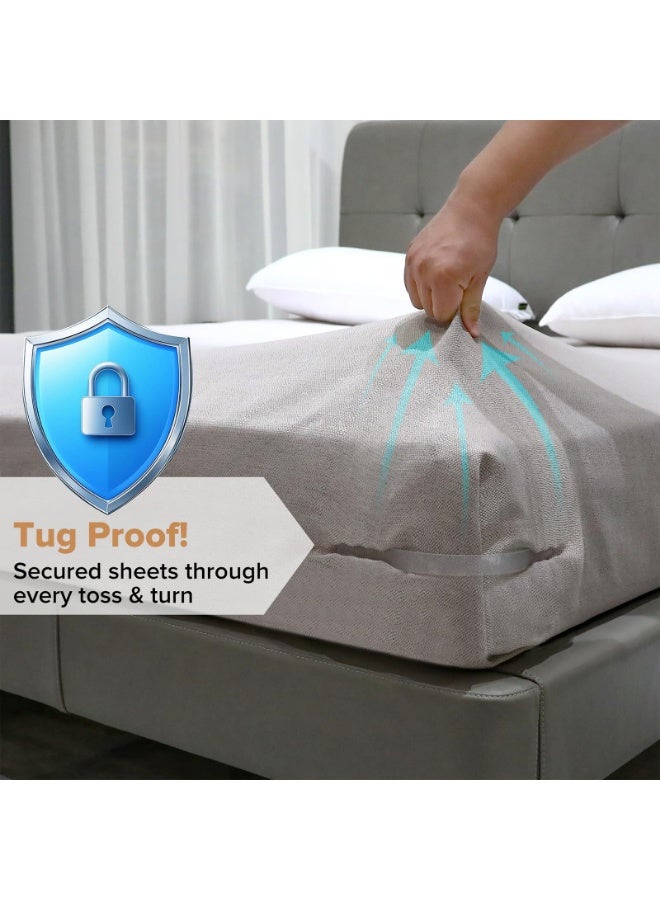 مثبتات غير مرئية لملاءات السرير مشابك قابلة للإزالة ومانعة للانزلاق لملاءات السرير 4 قطع - Image 2