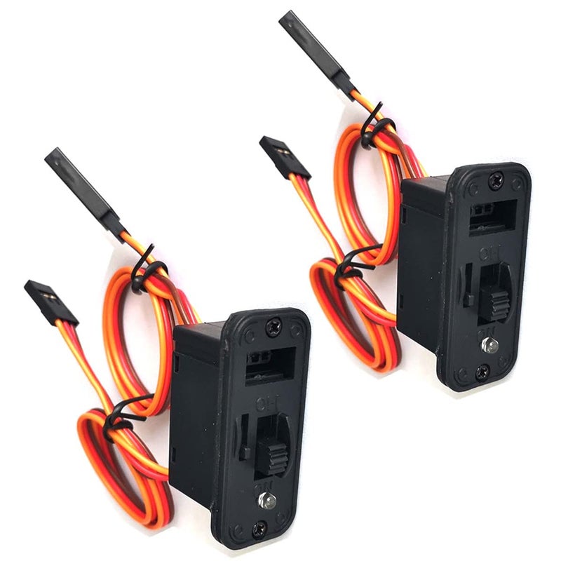 DEVMO 2 Pack JR Style Heavy Duty On/Off Switch with Bright LED and Charge Port RC Products - Image 1