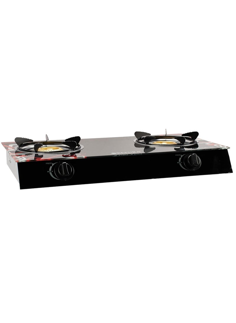 REFURA Two Burner Gas Stover w/ Auto Ignition | Glass Top | Compact Design | RE-8006 | Kitchen Appliances |  - Image 4