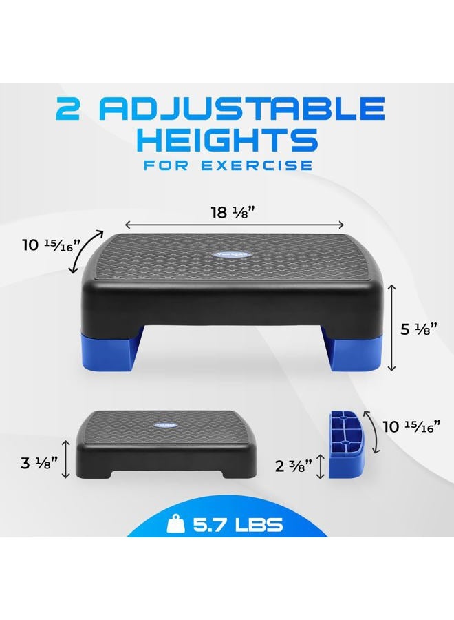 Yes4All 18.9" Aerobic Exercise Step Platform with 2 Risers, Adjustable Height Workout Stepper 3" 5.1" for Home Gym - Image 3