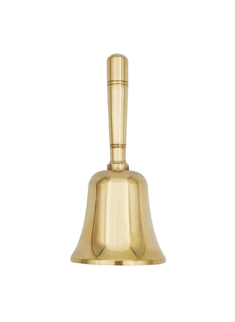 Generic 1 x 5 pcs Large Sound Brass Hand Bell for Classes and Elders Small size glossy copper handle [Brass Bell]] 