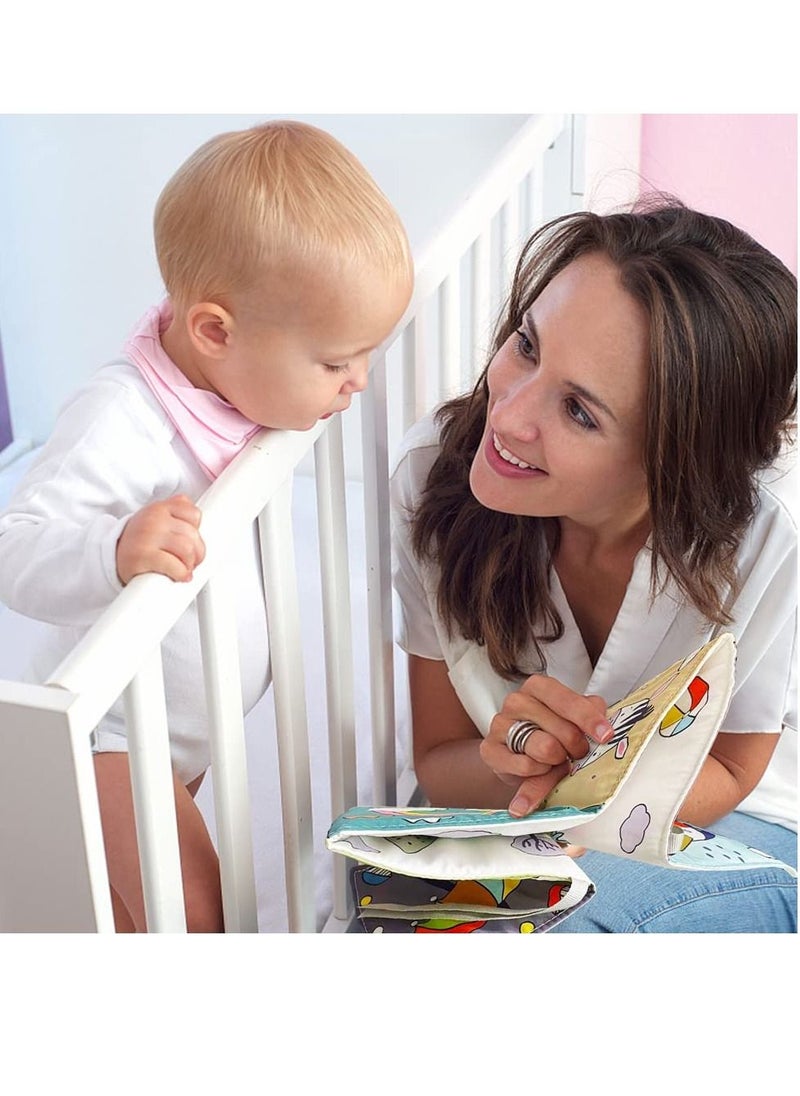 SYOSI - Baby Toys Soft Folding Cloth Book, Colorful Patterns, High Contrast Sensory Activity Cloth Book, Not Easy to Tear, Touch and Feel Visually Stimulates Brain Development of Babies 0-12 Months - Image 1