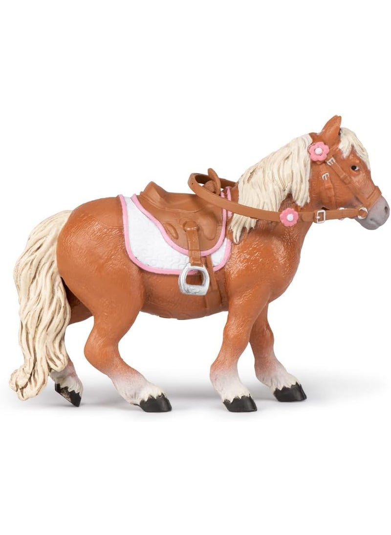 Papo Papo  HandPainted  Figurine  HorsesFoals and Ponies  Shetland Pony with Saddle Figure51559  Collectible  for Children  Suitable for Boys and Girls  from 3 Years Old  - Image 3