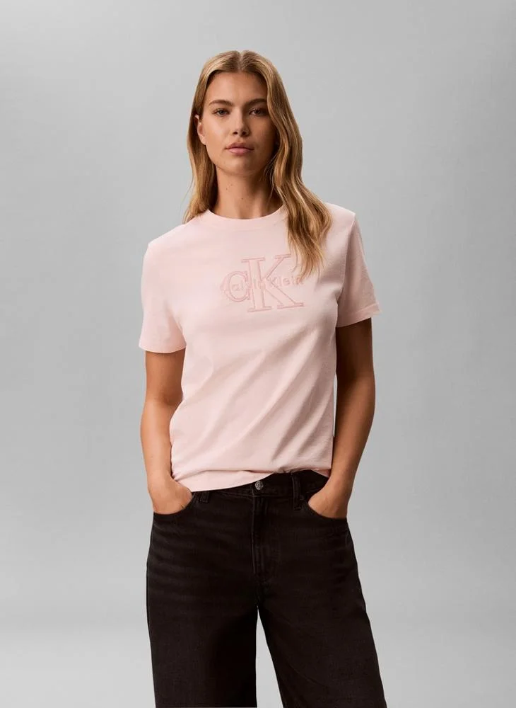 Textured Monologo Terry T-Shirt