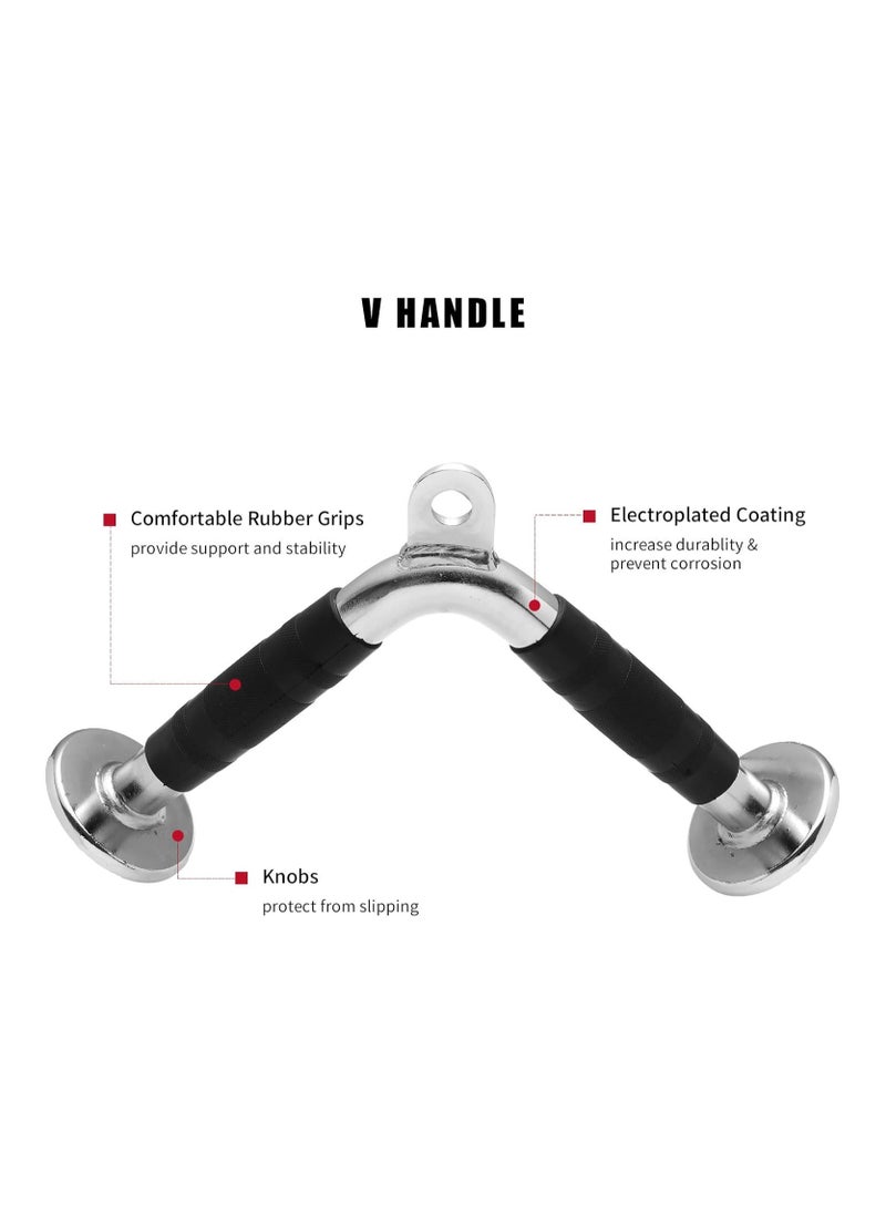 Generic Tricep Press Down Cable Machine Attachment, LAT Pulldown Attachments, Home Gym Accessories, Double D Handle, V-Shaped Bar, Tricep Rope, Pull Down Straight Bar  - Image 3