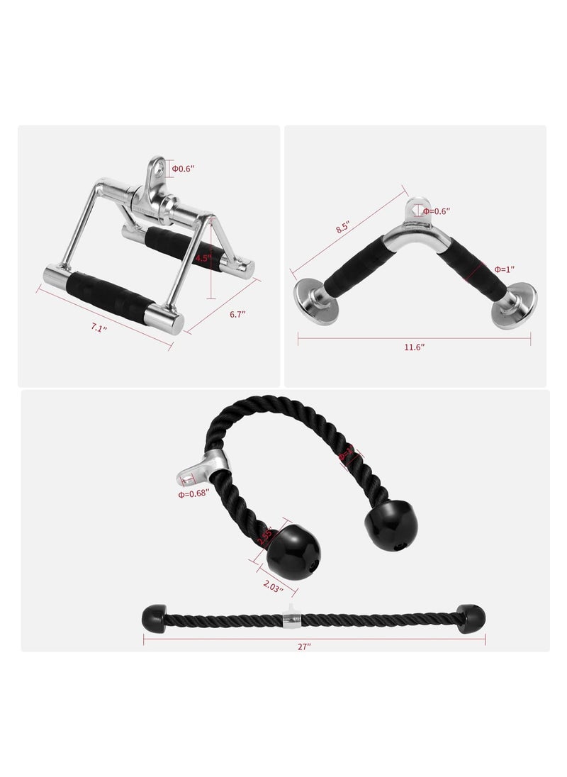 Generic Tricep Press Down Cable Machine Attachment, LAT Pulldown Attachments, Home Gym Accessories, Double D Handle, V-Shaped Bar, Tricep Rope, Pull Down Straight Bar  - Image 5