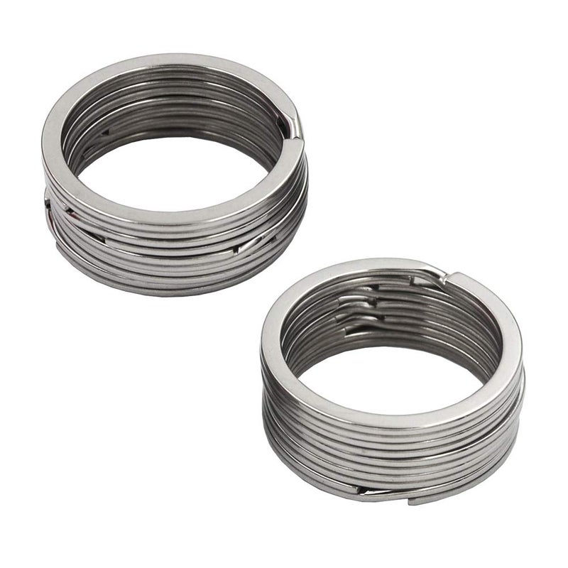 DGOL 50pcs 1-1/4 inch (32mm) 304 Stainless Steel Keychain Chain Cord Flat Key Rings Webbing Wire Keyring Hook - Image 5