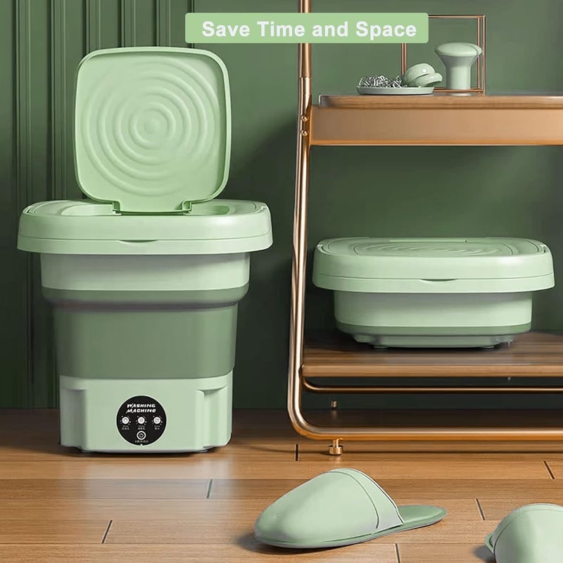 Portable Electric Washing Machine - Compact and Lightweight Perfect for Travel and Daily Use k (Green) - Image 4