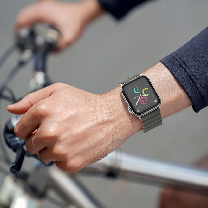 Anlinser Magnetic Bands Compatible with Apple Watch Band 49/46/45 44/42/41/40/38mm, Women Men Double Side Reversible Strap for iWatch Ultra 3-1 Series 11/10/9/8/7-1 SE (42/41/40/38, Gray/Coffee) - Image 4