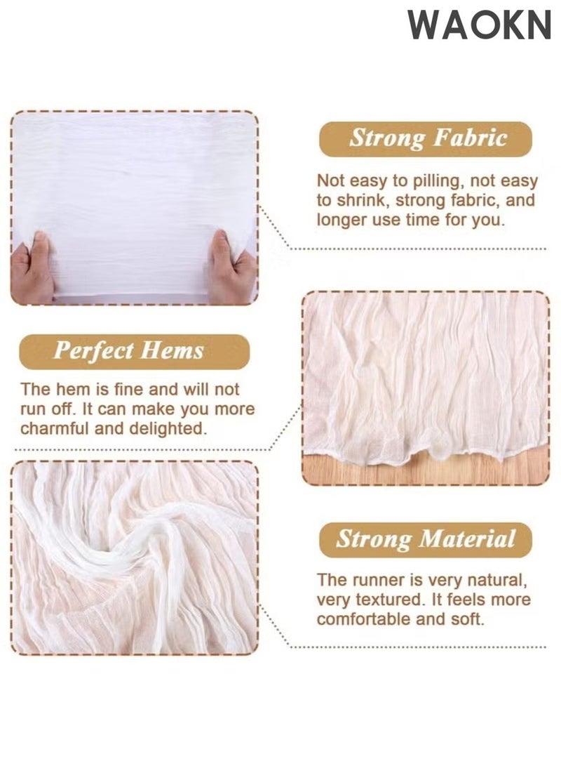 WAOKN The gauze wrinkled tablecloth, European Fried Dough Twists tablecloth and Bohemian style tablecloth are fashionable, simple and versatile. The gauze tablecloth is suitable for wedding decoration and holiday party reception decoration. - Image 4