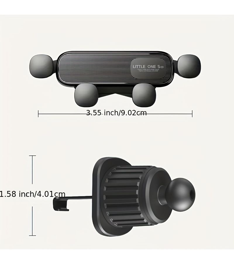 Black Long Handle Rotatable Car Air Vent Clip On Mount 17mm Ball Head ABS Plastic Housing Adjustable Holder For GPS Phone Tablet Dashboard Bracket Hands Free Navigation Compatible With Car Vents No Drilling Required - Image 2