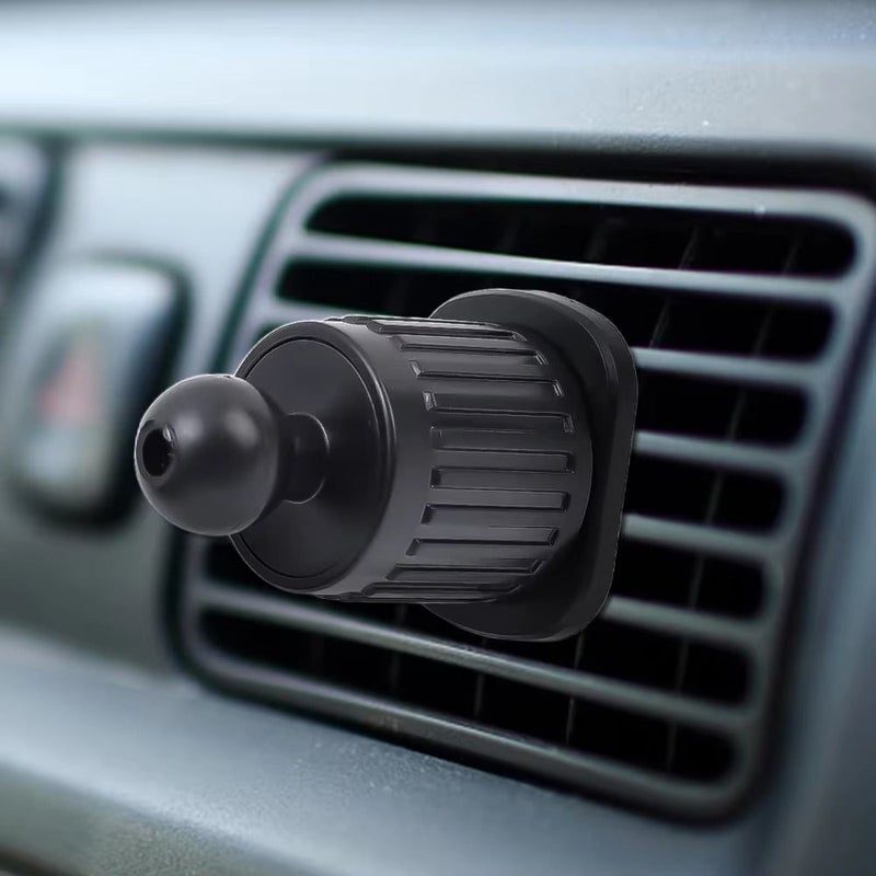 Black Long Handle Rotatable Car Air Vent Clip On Mount 17mm Ball Head ABS Plastic Housing Adjustable Holder For GPS Phone Tablet Dashboard Bracket Hands Free Navigation Compatible With Car Vents No Drilling Required - Image 5