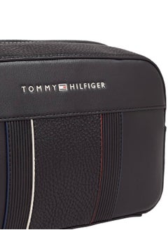 TOMMY HILFIGER Men's Th Foundation Washbag - Faux Leather, Black  - Image 4