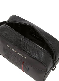 TOMMY HILFIGER Men's Th Foundation Washbag - Faux Leather, Black  - Image 3