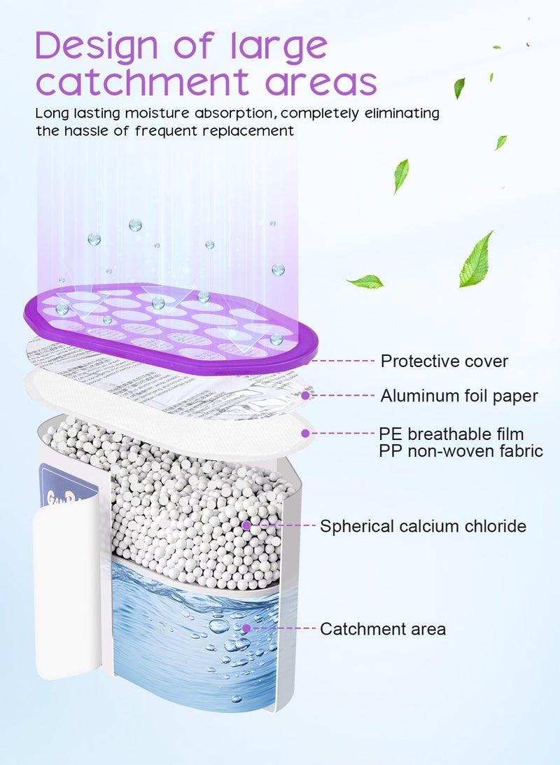 HomarKet Lavender-Scented Moisture Absorber Boxes,6 Pack Humidity Absorber for Closet Wardrobe Kitchen Bathroom, Moldproof Deodorizing Desiccant Dehumidifier Boxes(500ml 10.5Oz Absorption Per) - Image 4