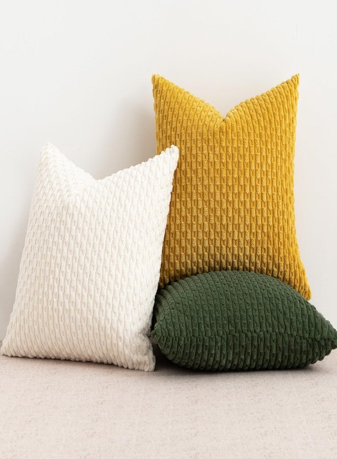 UGS UGASA UGASA Fall Soft Corduroy Decorative Pillow Cover 12x20 Inch Boho Striped Oblong Throw Pillow Cover Rectangle Lumbar Modern Home Decor for Sofa Living Room Couch Bed Mustard Yellow 1 Piece - Image 4