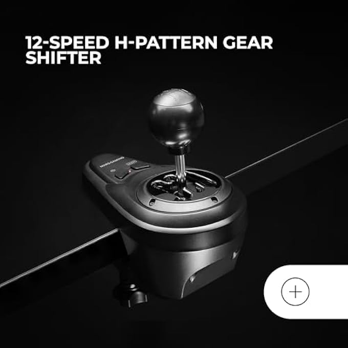 MARS GAMING MWH-RSX SIMRACING STEERING WHEEL WITH FORCE FEEDBACK AND DUAL MOTOR, SET OF 3 PEDALS WITH PROGRESSIVE RESISTANCE, 12 SPEED H GEARS, 14 ADJUSTABLE BUTTONS, PC/PS4/XBOX SERIES X|S - Image 3