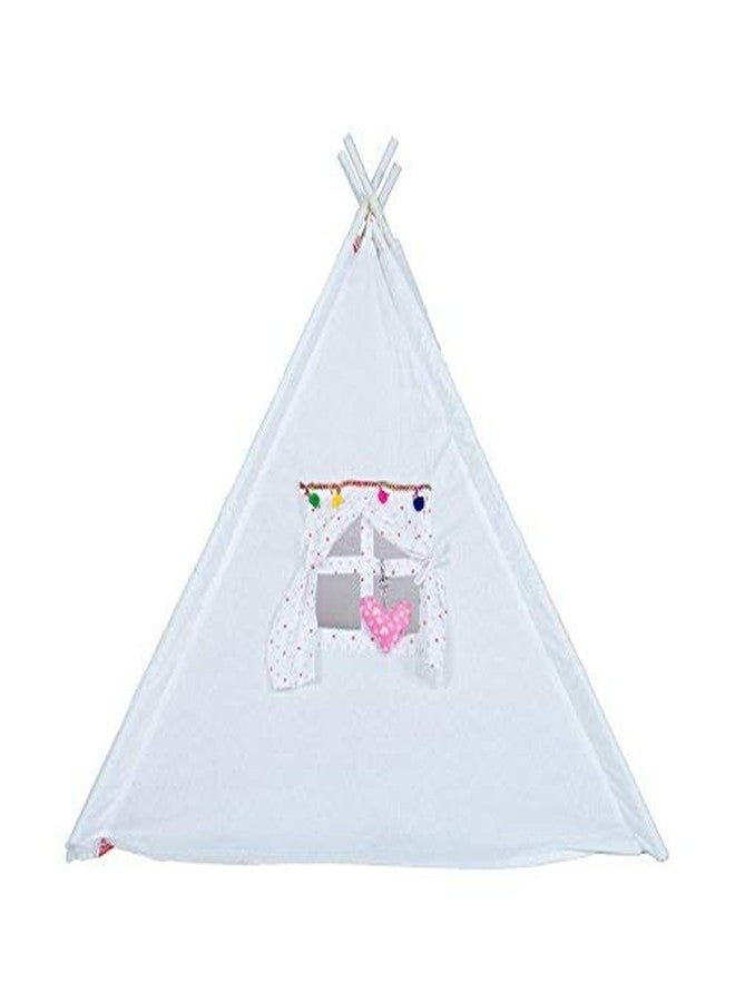 CREATIVE TEXTILES Cotton Pink & WhiteTent House/ Play House for 3 yr and Above Kids (Size : 130H x 100W cm) - Image 3