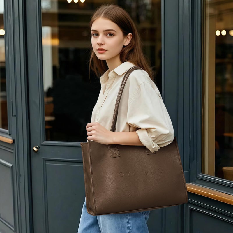 KALIDI FANCY FOREST KALIDI Oversize Pu Leather Tote Bag Large Capacity Shoulder Bag Women Weekender Bag Shopper Handbags Purses with Top Handle - Image 2