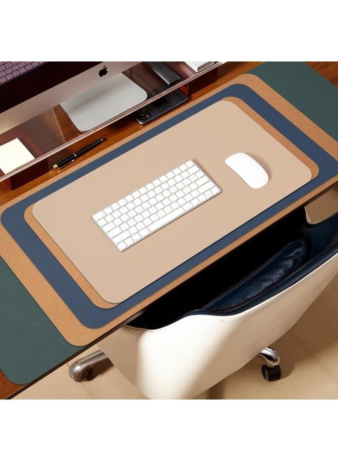 حصيرة مكتب من الفلين - لوحة مكتب ذات وجهين للمكتب والمنزل - تنظيم المكتب ولوازمه - مثالية للفأرة الكبيرة وحصائر المكتب على سطح المكاتب (أخضر داكن، 80 سم × 40 سم) - Image 3