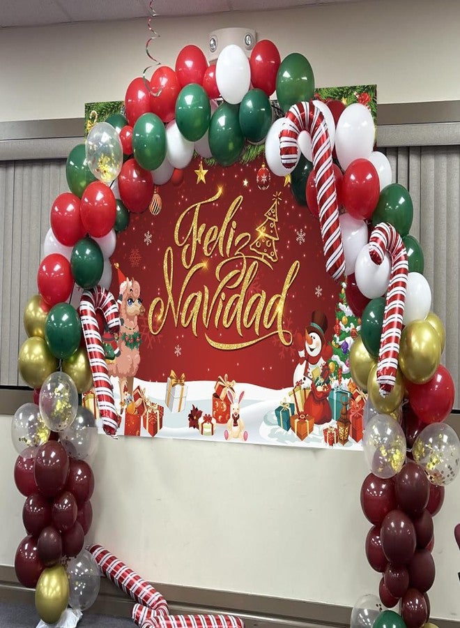 CINRAY Feliz Navidad Banner Backdrop 7x5FT Christmas Decorations Red Sign for Winter Holiday Party Decorations Supplies Photo Props - Image 5