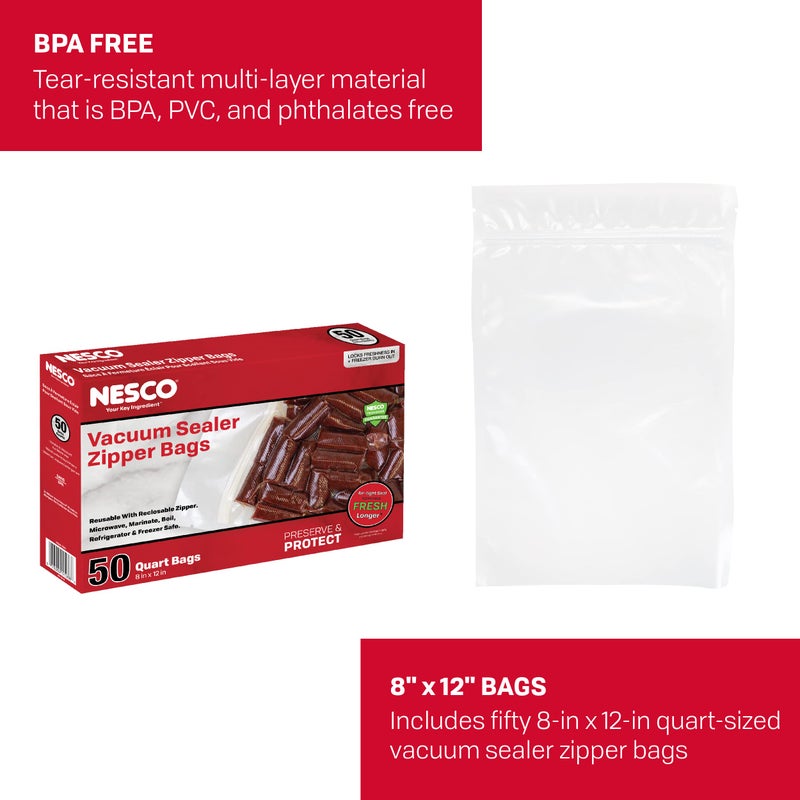 Nesco Vacuum Sealer Quart Zipper Bags - 50 count - Image 2