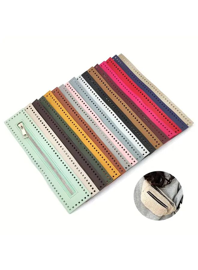 3pcs Bright Red PU Leather Zipper Dual Sided For DIY Bag Wallet Making Crafts - Image 2