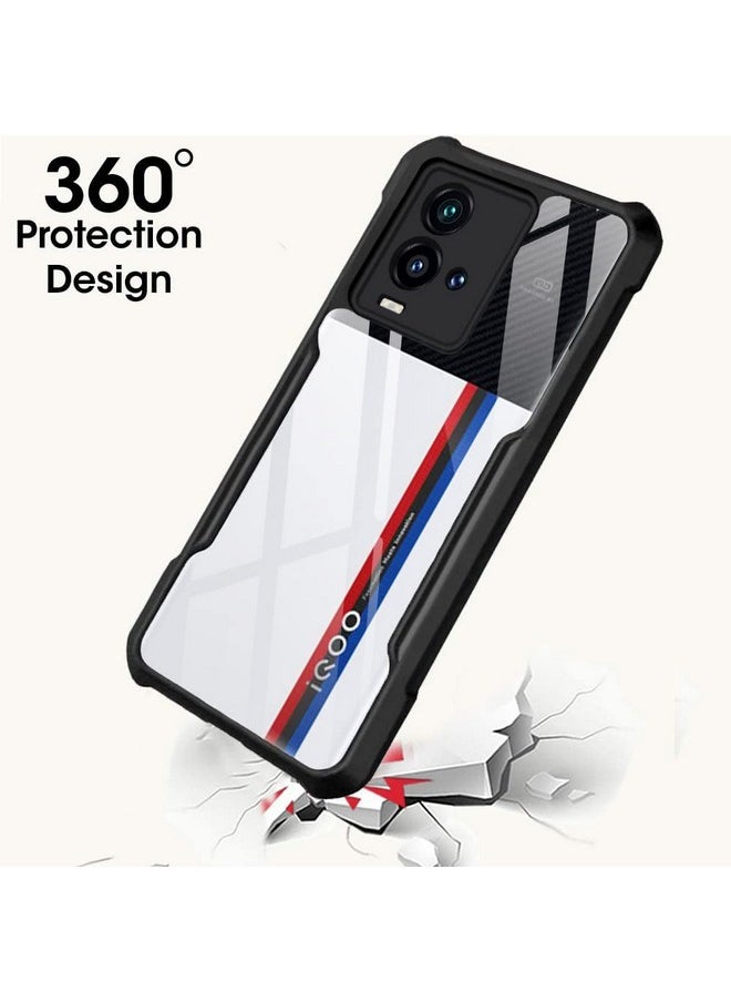 ذا جيفت كارت غطاء خلفي شفاف من ذا جيفت كارت لهاتف iQOO 9T 5G | حماية 360 درجة | تصميم مقاوم للصدمات | غطاء خلفي شفاف لهاتف iQOO 9T 5G (PC وTPU | مصد أسود)  - Image 2