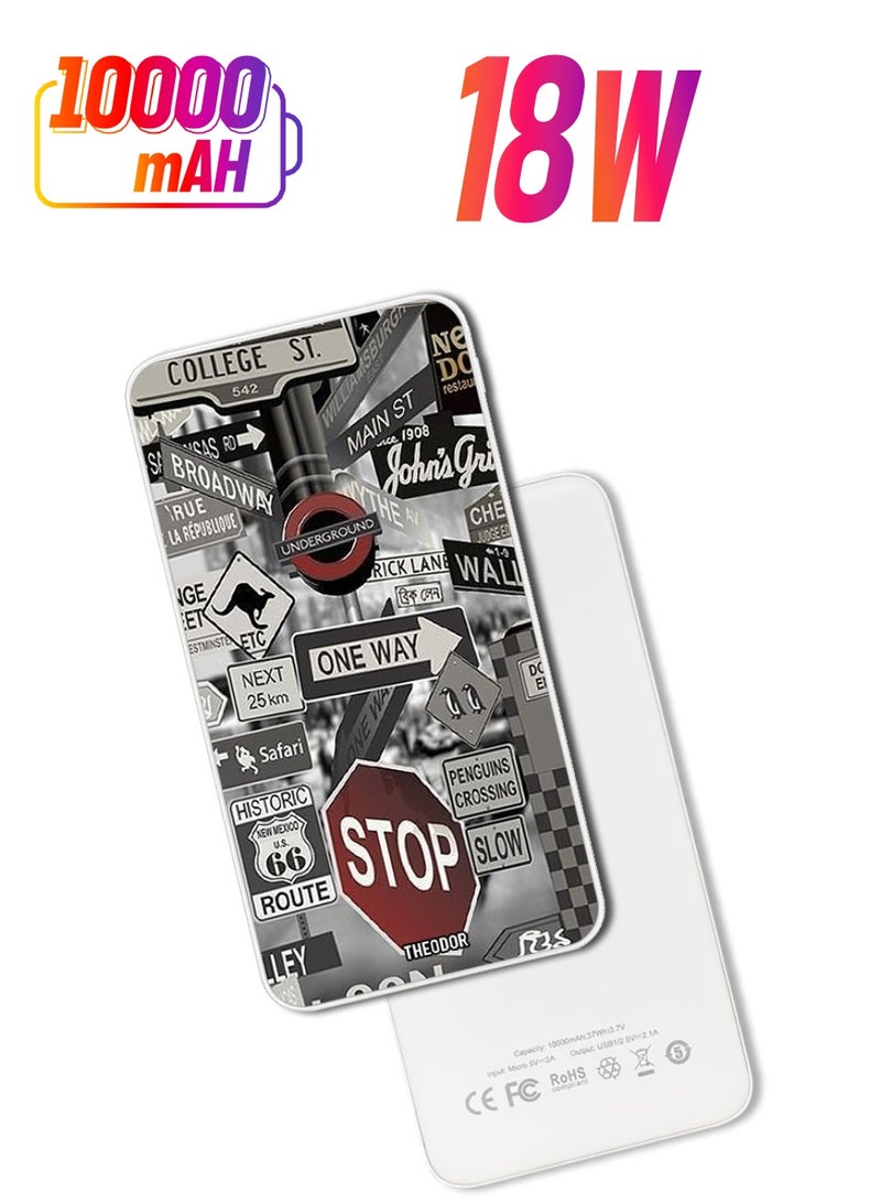 Theodor 10,000 mAh Super Fast Charging Ultra Compact Power Bank with Quick Charge & Power Delivery, Portable Charger For iPhone and Android singler tag - Image 1