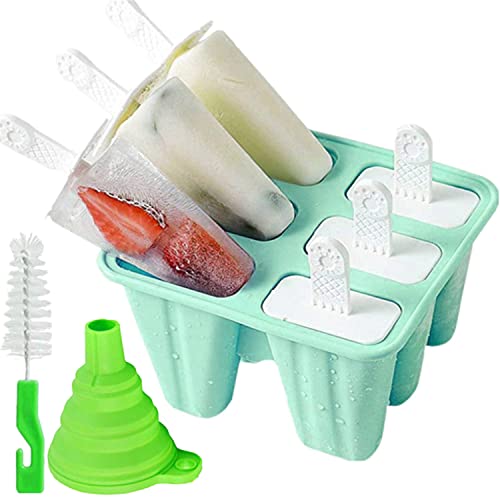 Bell Dream Popsicle Mold，Popsicle Maker Popsicle Molds 6 Pieces Silicone Ice Pop Molds BPA Free Popsicle Mold Reusable Easy Release Ice Pop Make (Green) - Image 1
