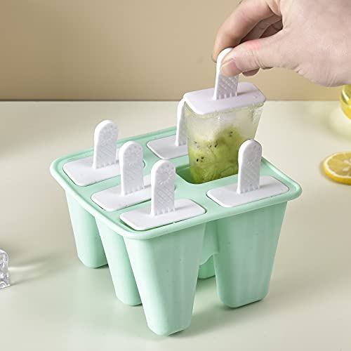 Bell Dream Popsicle Mold，Popsicle Maker Popsicle Molds 6 Pieces Silicone Ice Pop Molds BPA Free Popsicle Mold Reusable Easy Release Ice Pop Make (Green) - Image 4